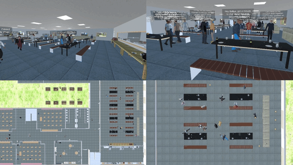 Implicit Behavioral Alignment of Language Agents in High-Stakes Crowd Simulations